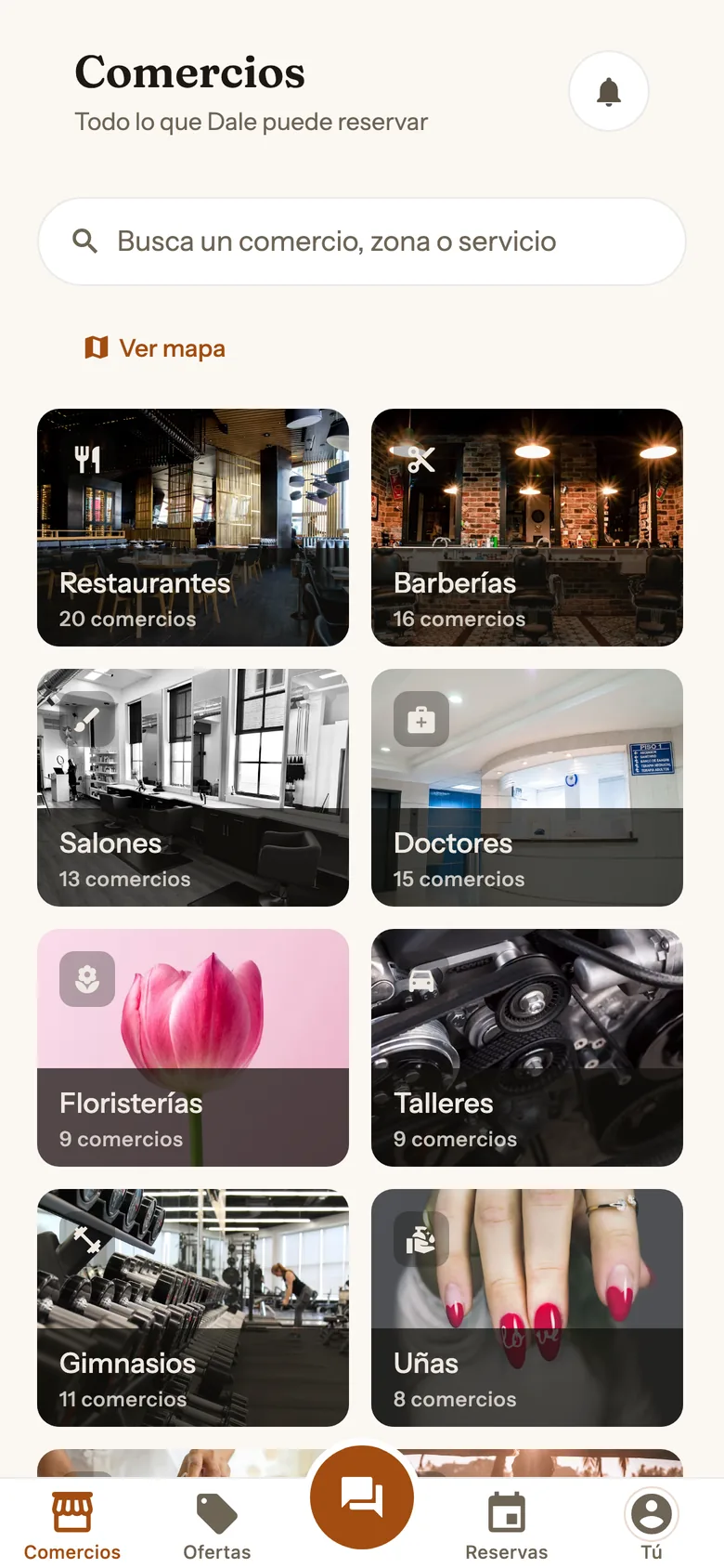 App de Dale: comercios por categoría, con fotos